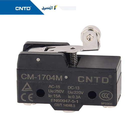 تصویر  میکروسوئیچ  زبانه کوتاه قرقره دار مدل CM-1704